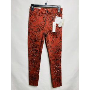 ELLA MOSS Women's Sable Cheetah Swirl High Rise Skinny Ankle Jean Sz 24 NWT stre